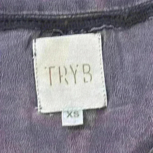 Anthropologie TRYB 100% Silk Dress XS Purple Ombré Color-way Oversized - Picture 8 of 10